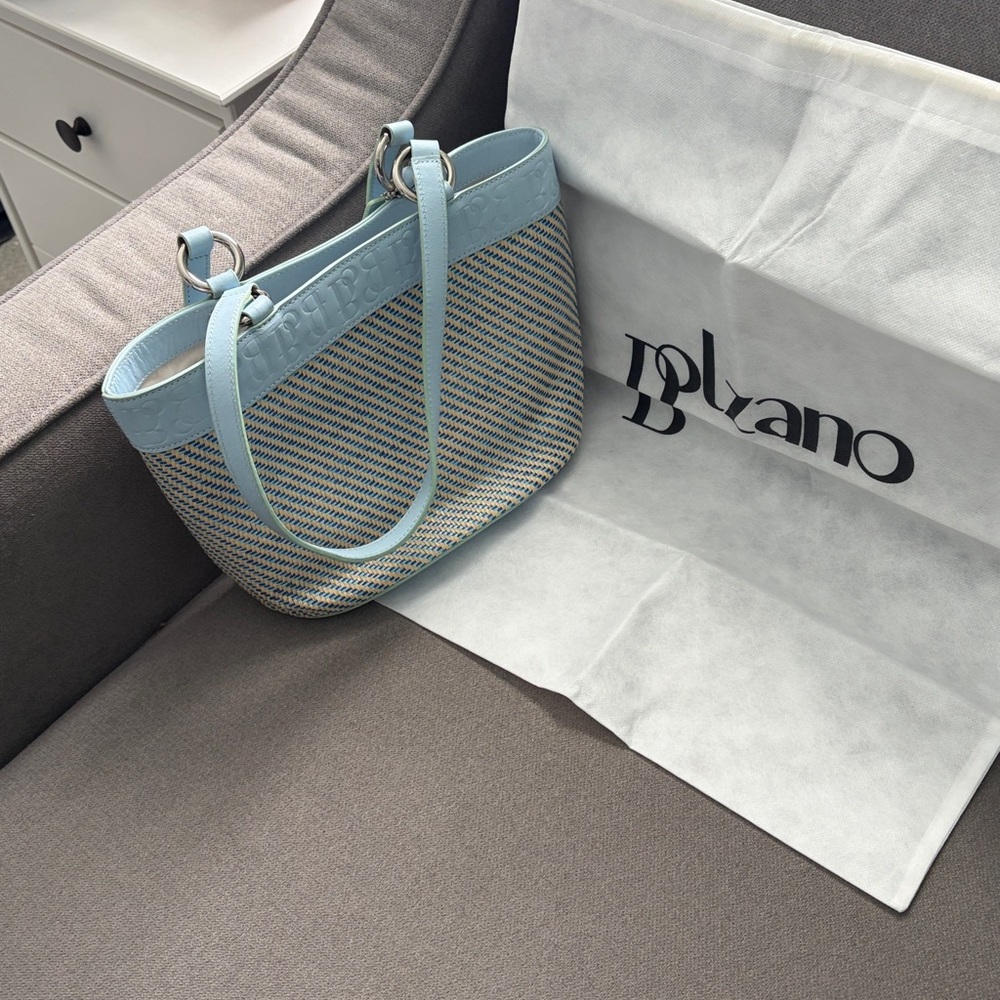 Bolzano Blue and Cream Women's Tote Bag NWOT - Picture 10 of 10
